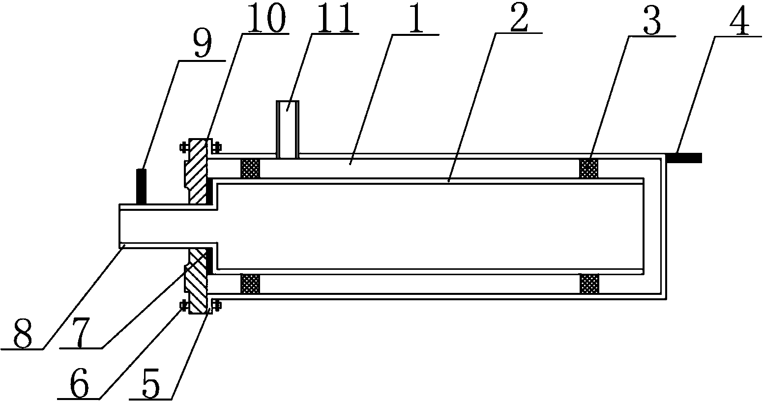 Tubular electrolytic cell for domestic sewage treatment