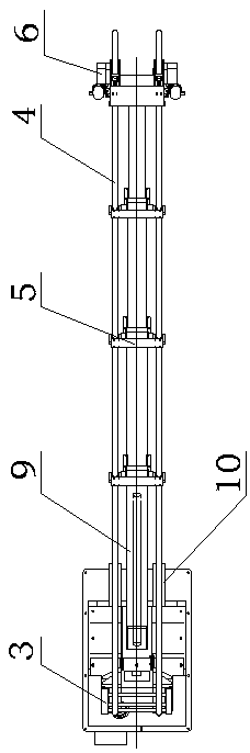 Hydraulic multi-cable lifting conveying device