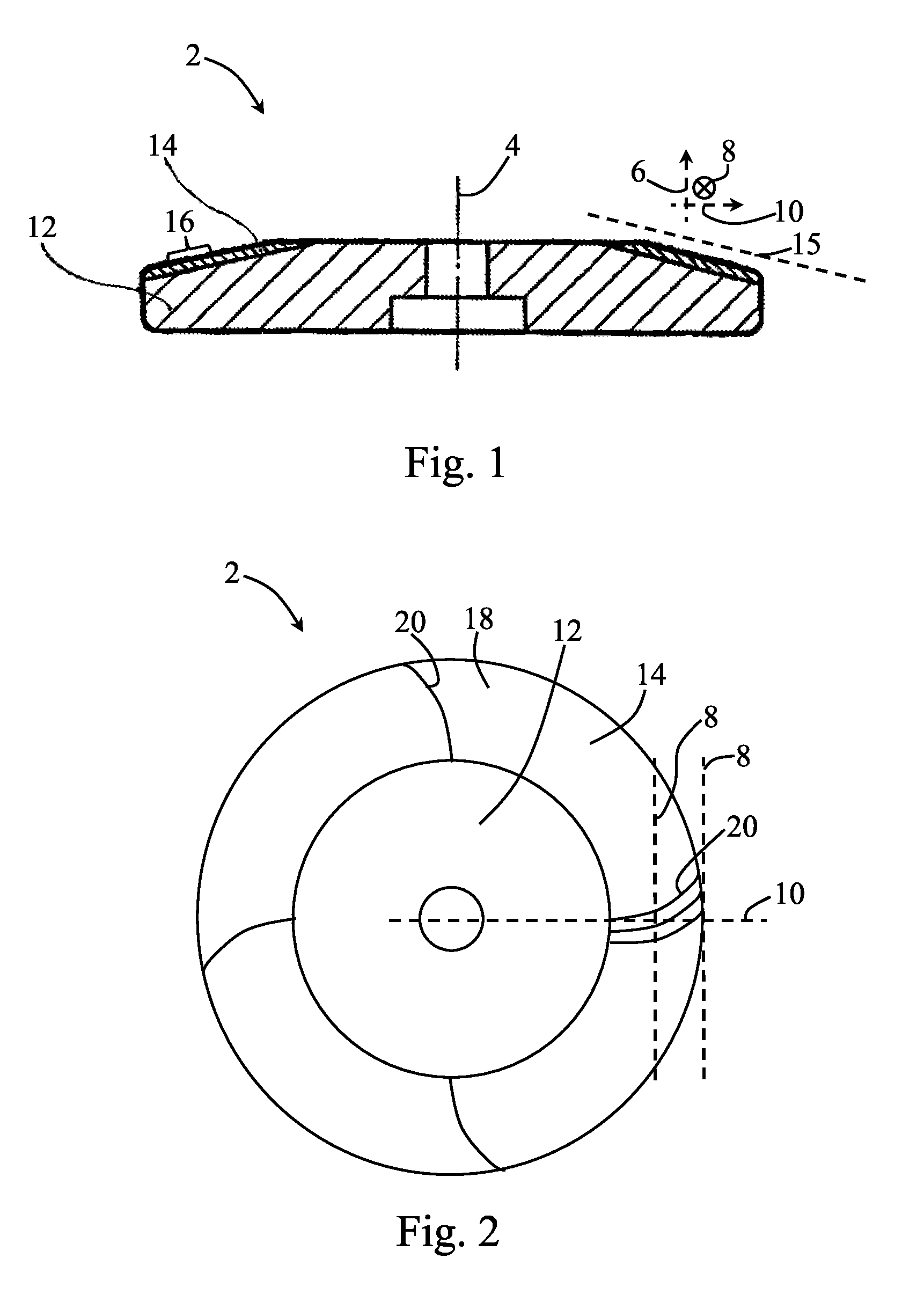 Rotating X-ray anode with an at least partly radially aligned ground structure