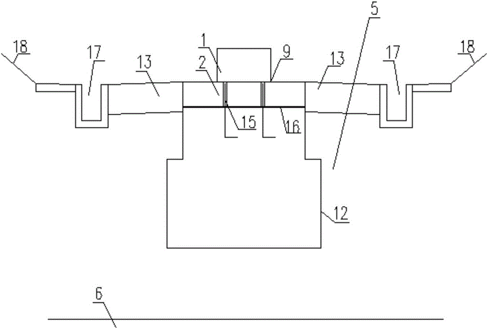 Medium-low speed maglev single-line excavation section pile foundation support beam type rail bearing beam transition section structure