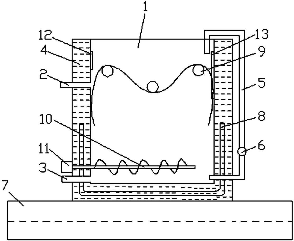 Non-woven cloth dyeing device and process