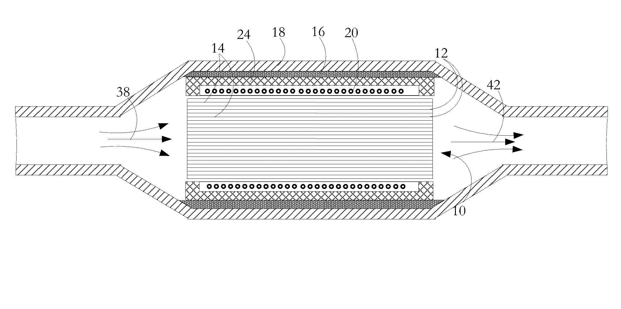 Apparatus and method for gaseous emissions treatment with enhanced catalyst distribution