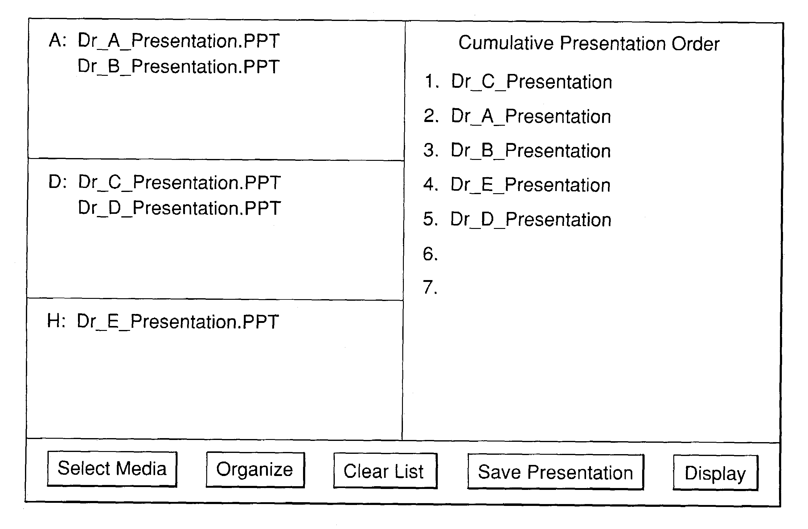 Programmed apparatus and system of dynamic display of presentation files