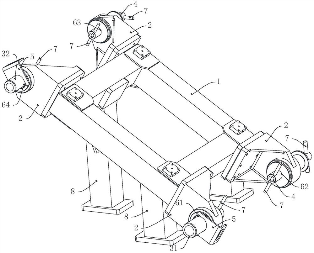 Precision detection tool and detection method for intersection hole in side wall of nose landing gear