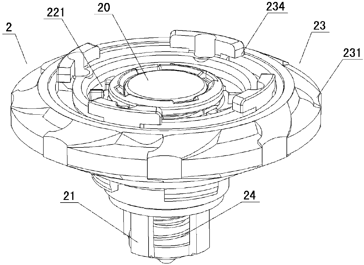 Combined type toy spinning top capable of automatically splitting