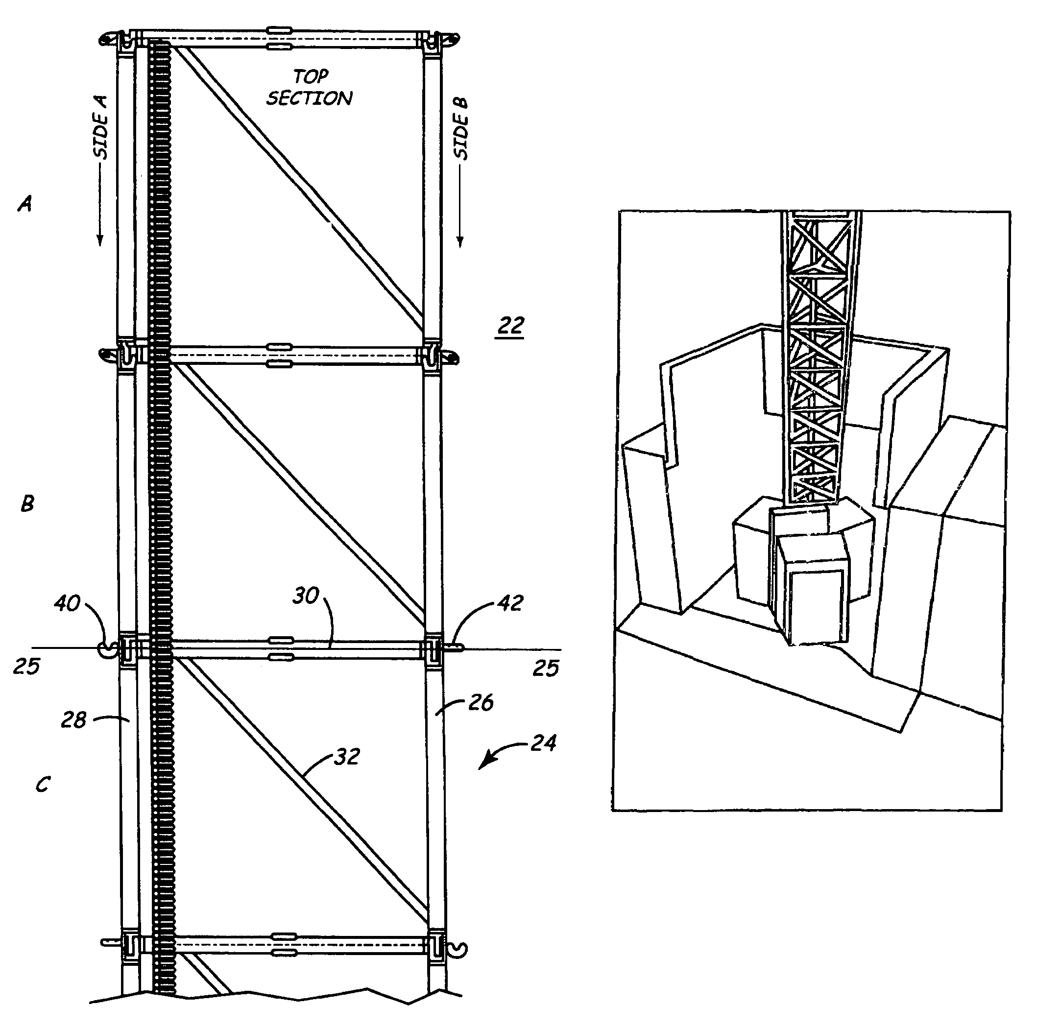 Retractable column and method of forming