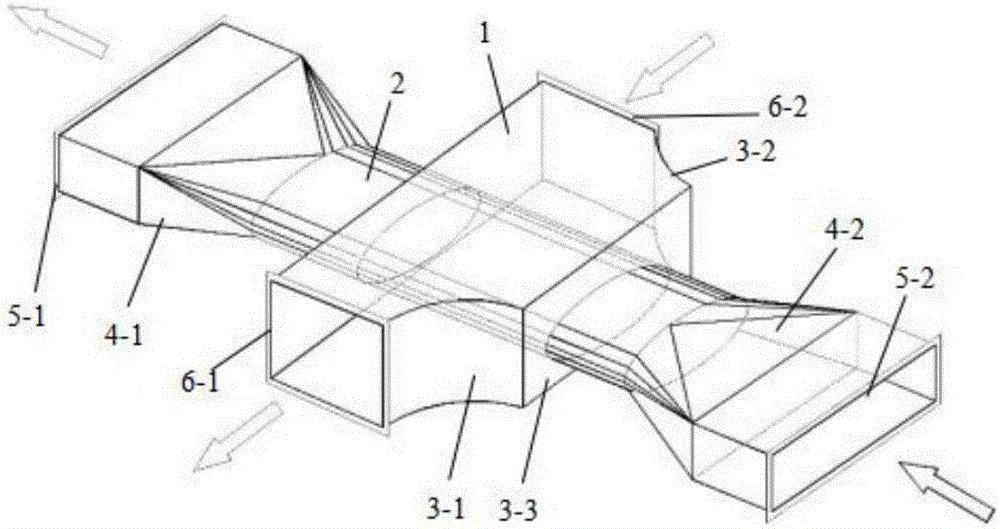 Wind pipe crossed pipe fitting