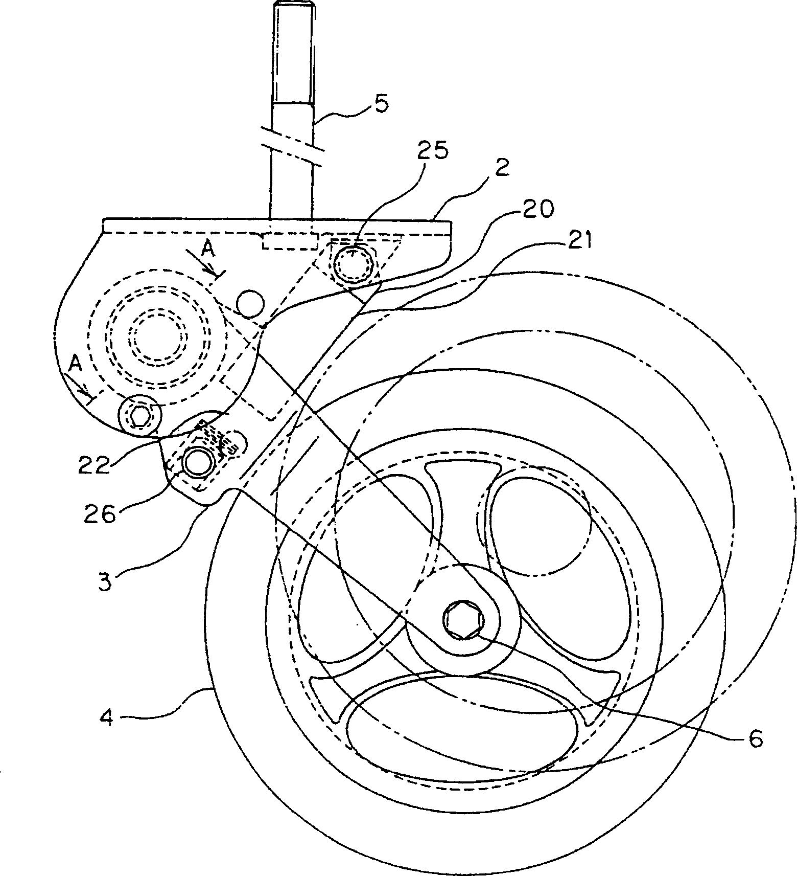 Small caster with buffer