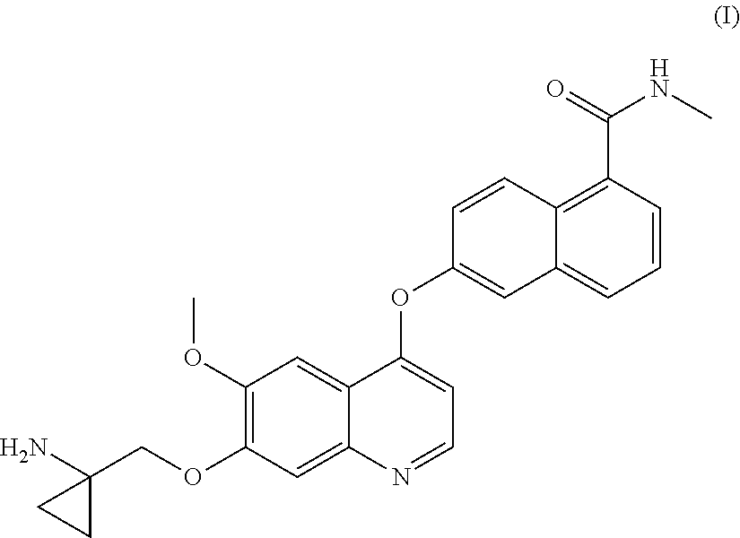 Process for the preparation of 6-(7-((1-aminocyclopropyl)methoxy)-6-methoxyquinolin-4-yloxy)-n-methyl-1-naphthamide and synthetic intermediates thereof