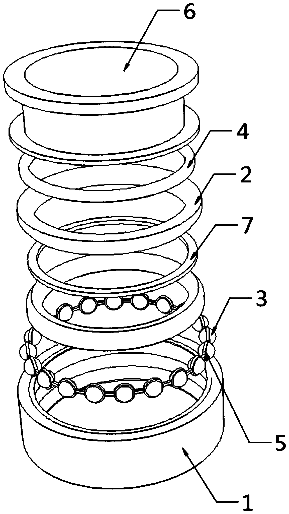 Multifunctional bearing assembly with constant pressure and positioning functions