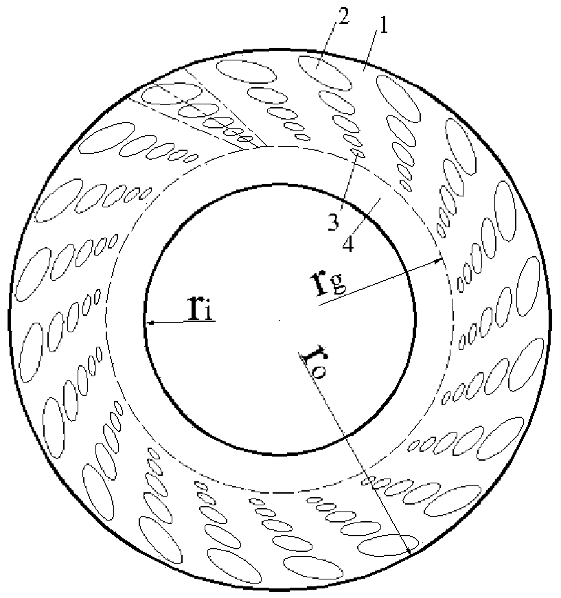 Inclined gradually varied porous end surface non-contact type mechanical sealing structure