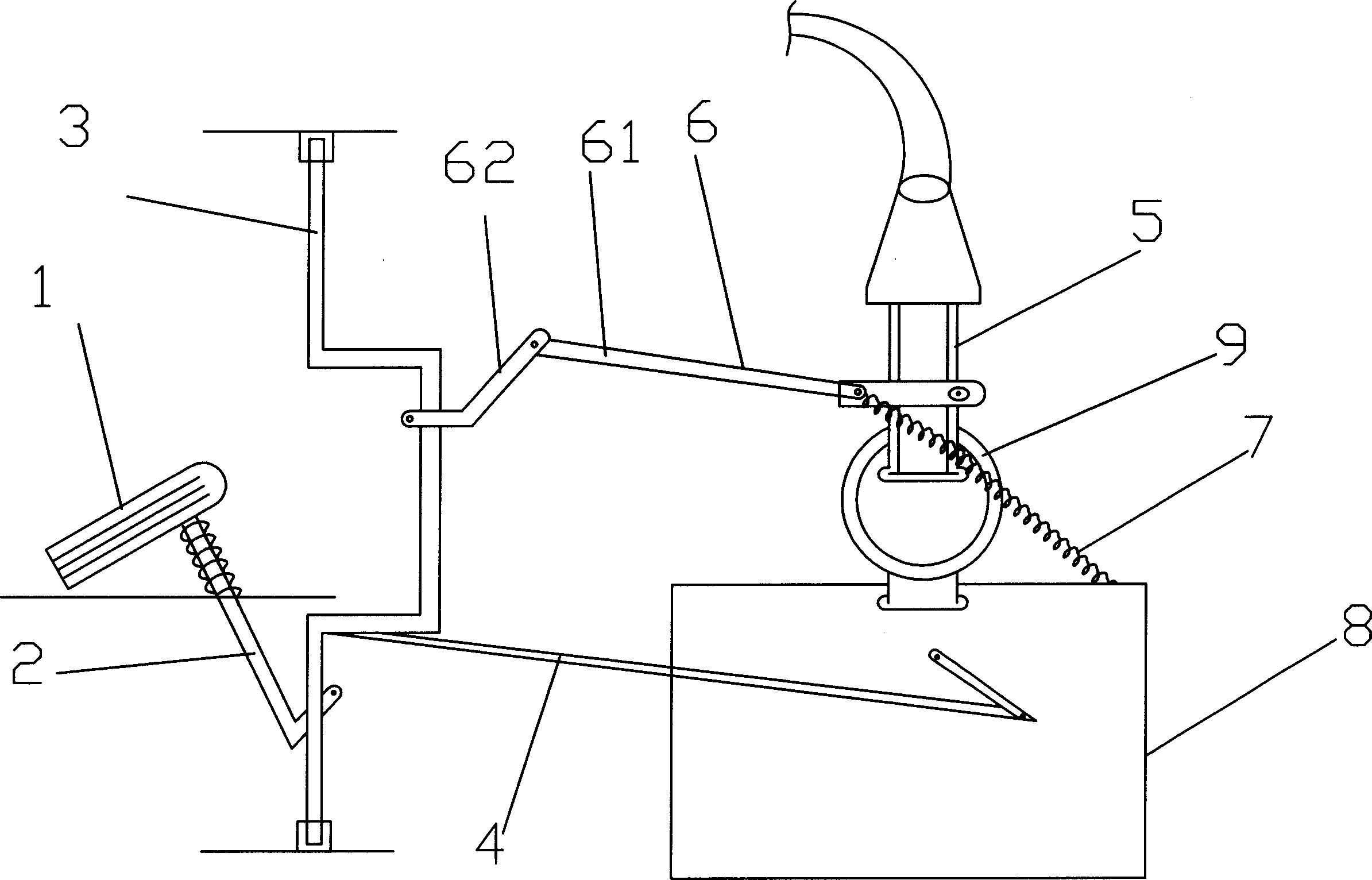 Connecting rod type mixed gas hydrogen gas valve controlled by accelerograph