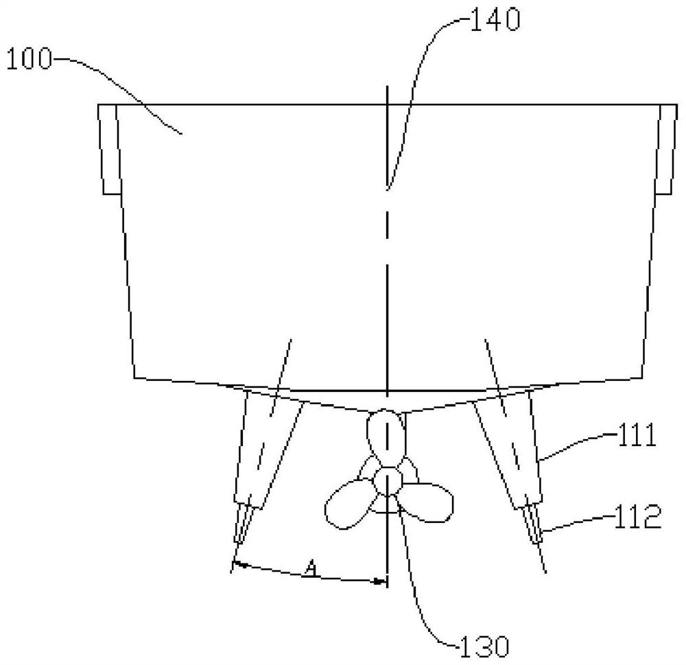 Stabilization device suitable for single-propeller unmanned surveying vessel