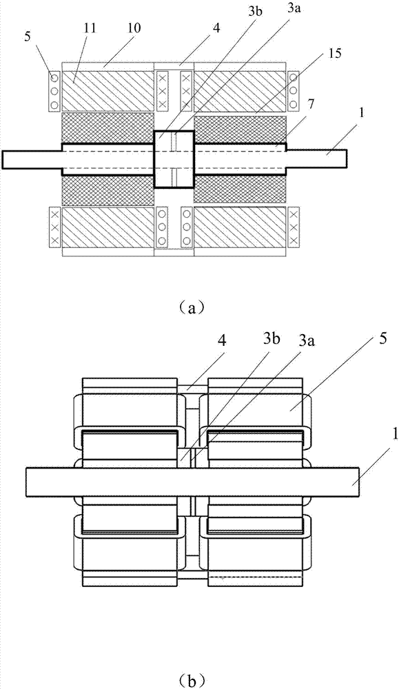 Rotor alternate-angle stator magnetic isolation type axial permanent magnet auxiliary double-salient-pole motor