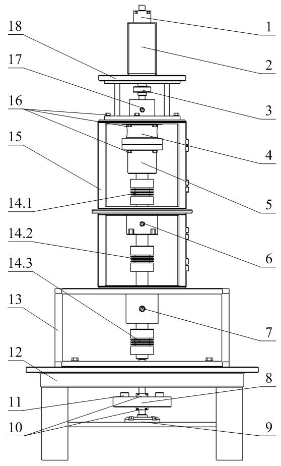 Vertical experiment table for precise performance test of small-tooth-difference planetary reducer