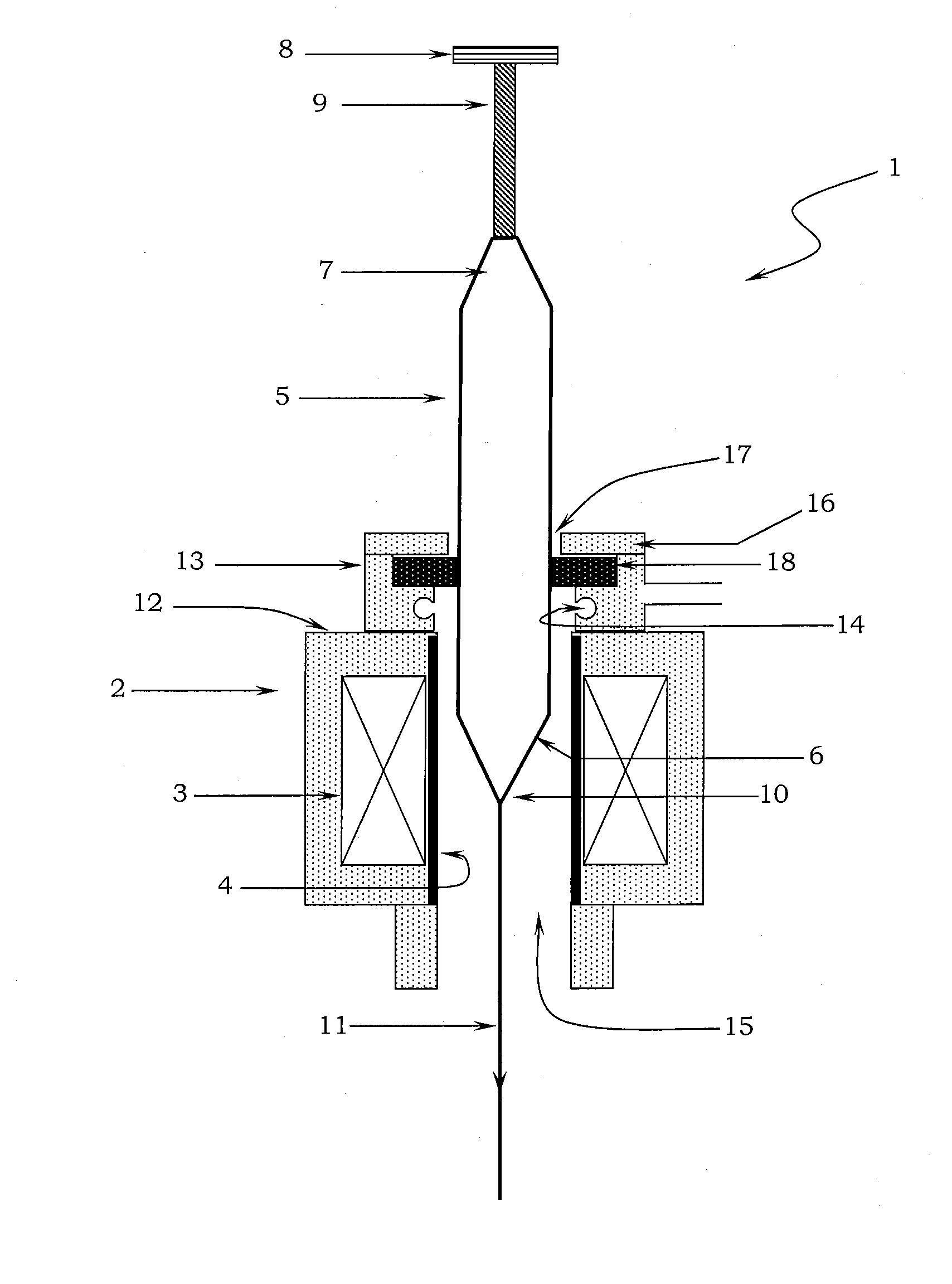 Apparatus and method for drawing an optical fiber having reduced and low attenuation loss, and optical fiber produced therefrom