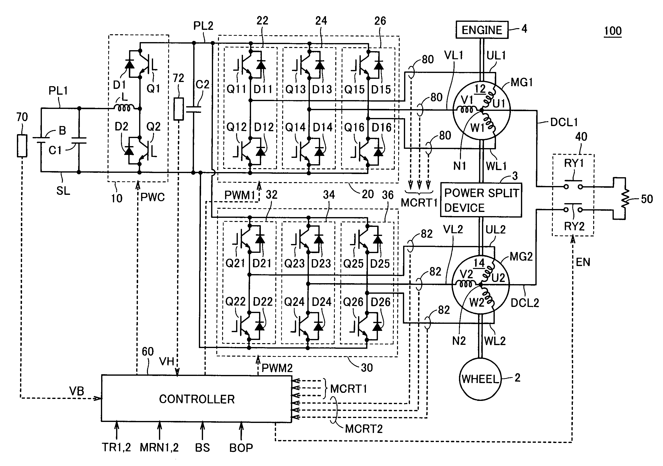 Power control apparatus, electrically powered vehicle and power control method of power system