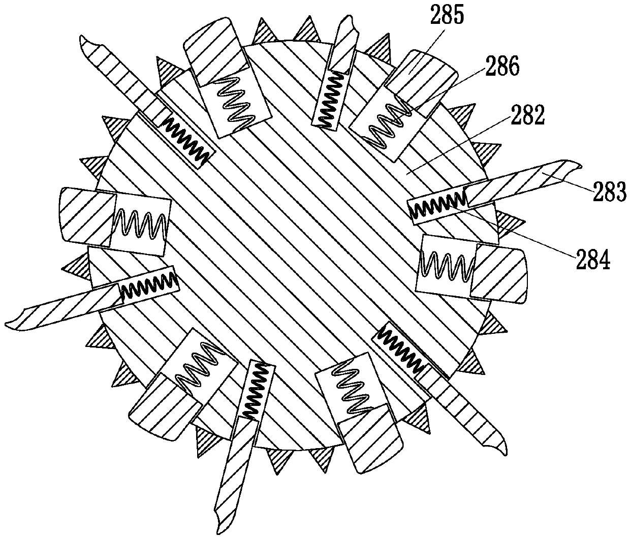 Crushed peanut processing device and processing method thereof