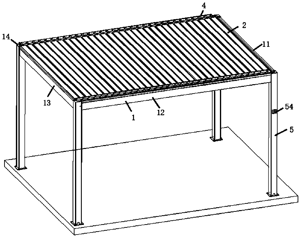 Double-sided flat panel louver canopy