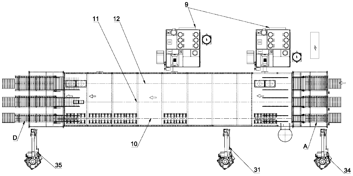 Robot intelligent feed box cleaning production line and system