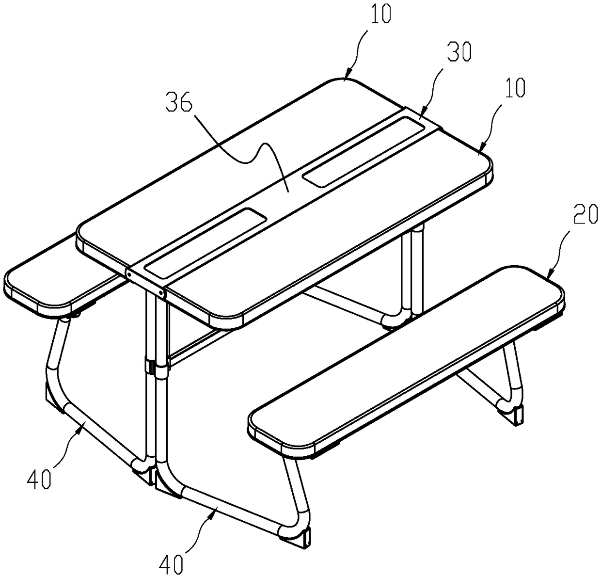 Integrated folding table stool