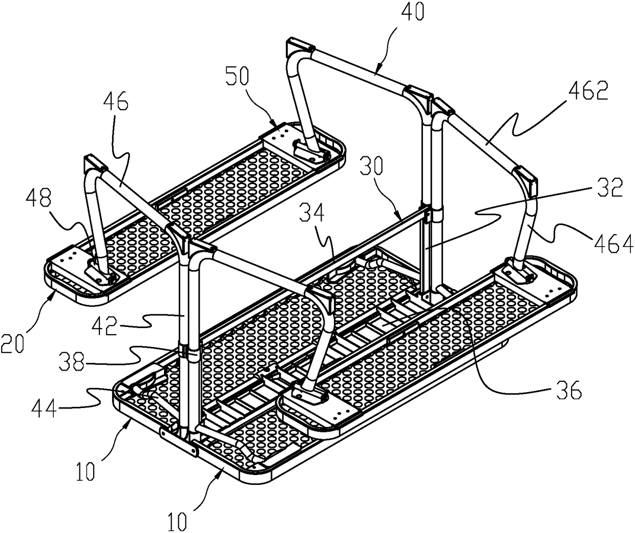 Integrated folding table stool