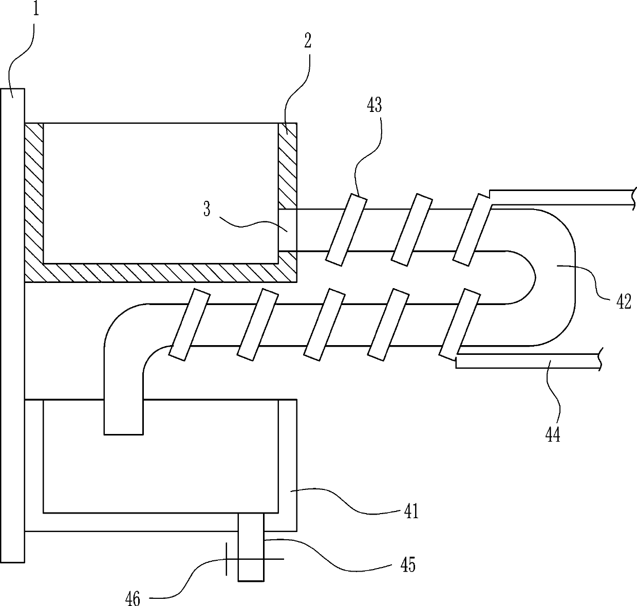 A cooling device for Chinese herbal liquid veterinary medicine