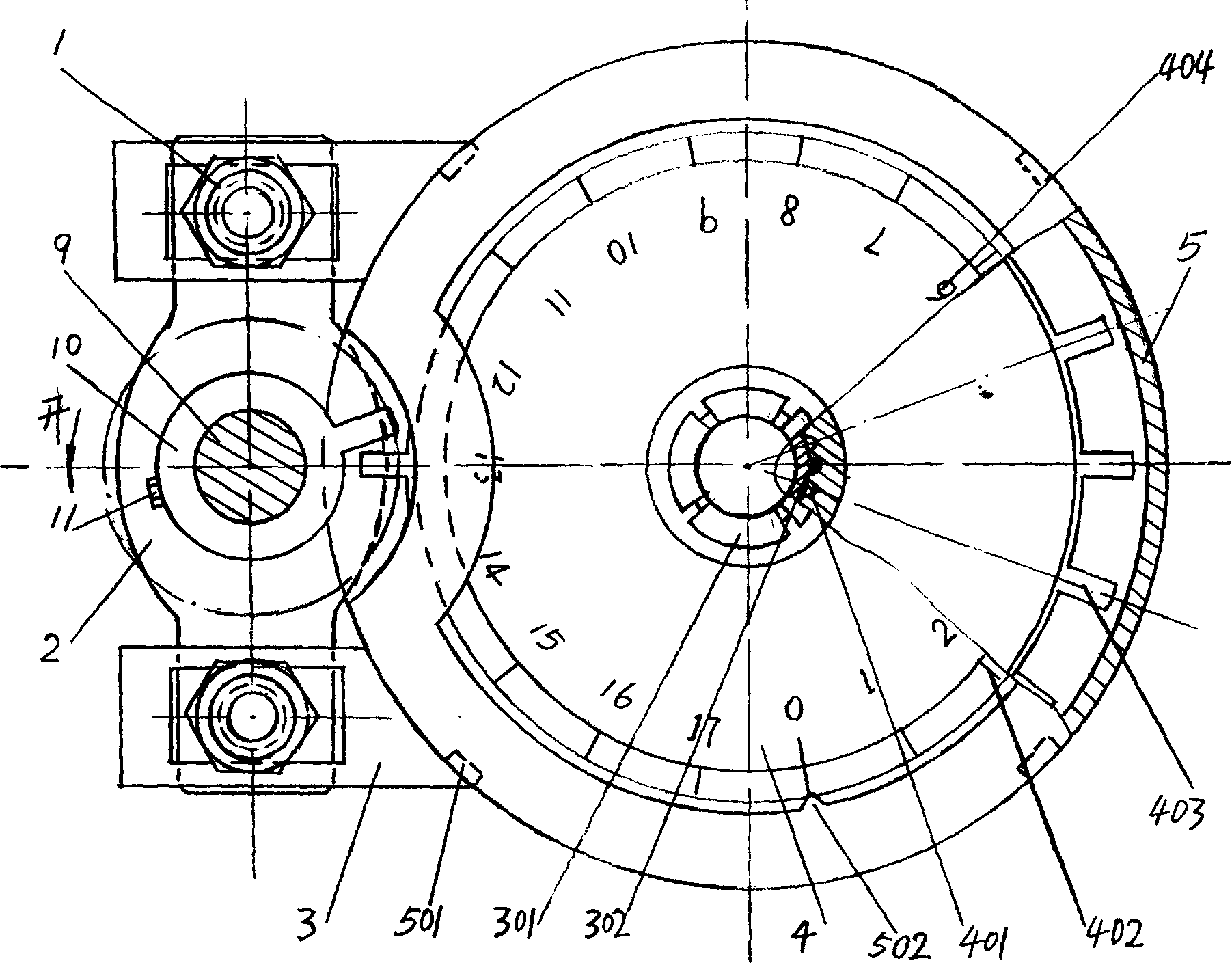 Blind rod sluice valve aperture display device