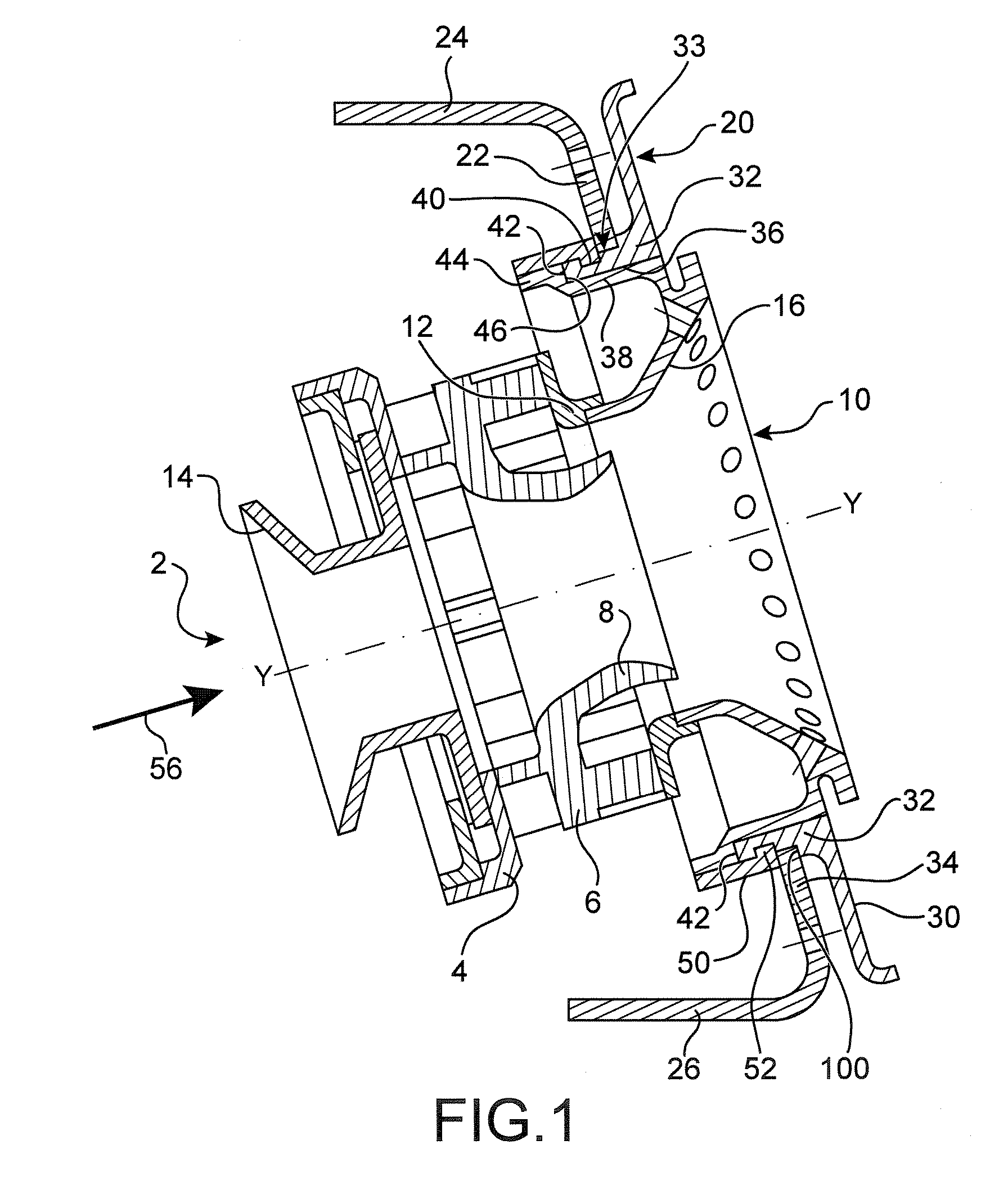 System of attaching an injection system to a turbojet combustion chamber base and method of attachment