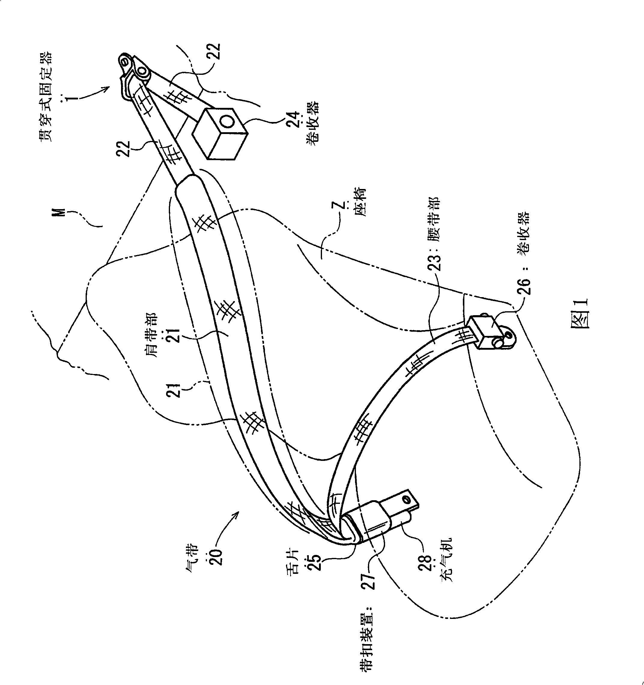 Seat belt through anchor, seat belt apparatus and vehicle