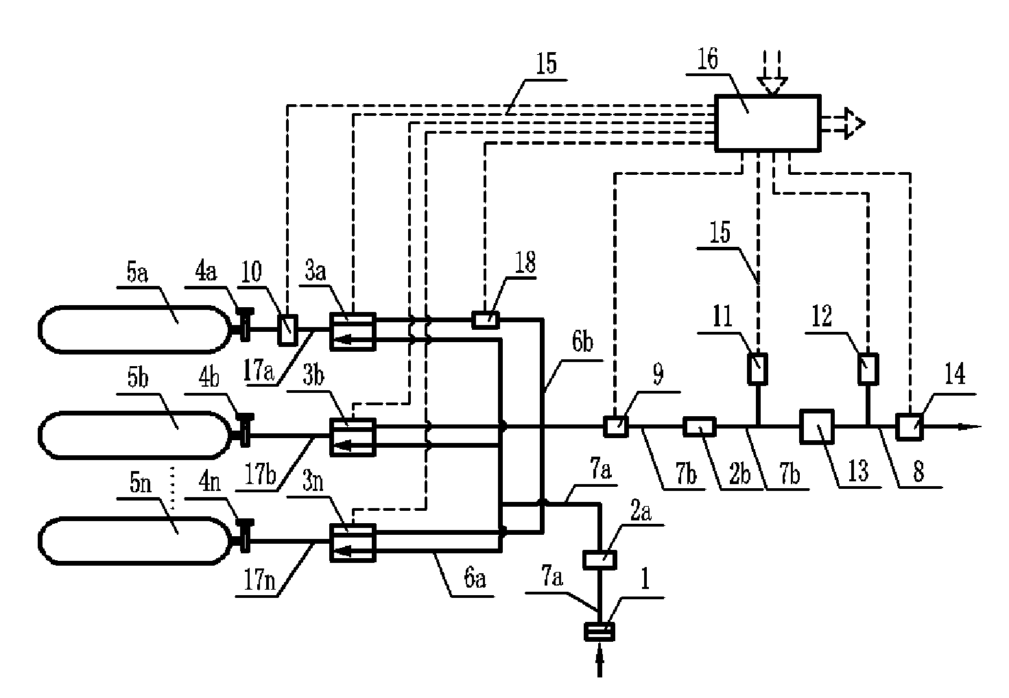 Low consumption and intelligent safe gas-supply system using gas tanks