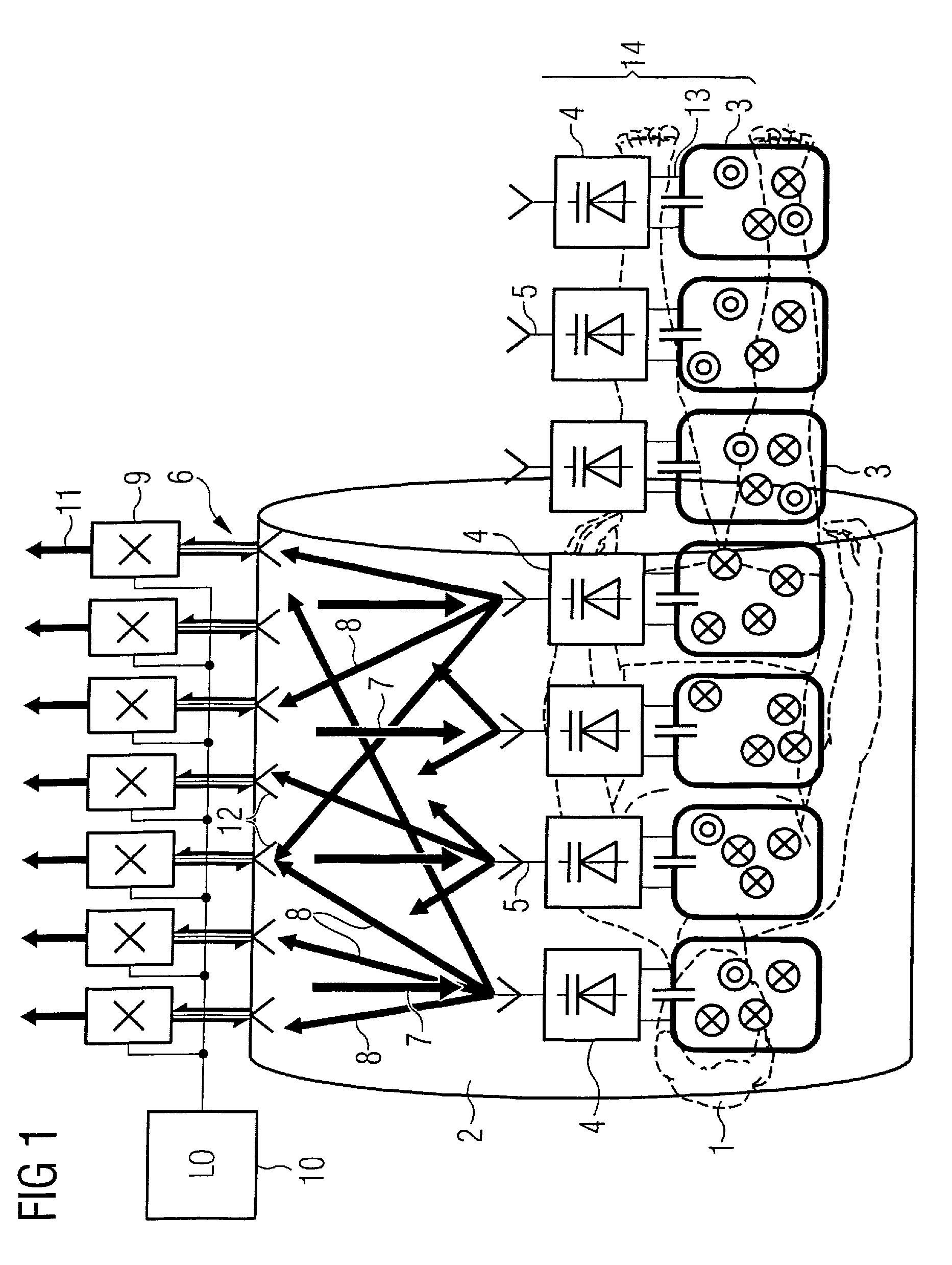 Wireless magnetic resonance imaging upconversion stage with a paramagnetic amplifier and delay line converting RF signals to microwave signals