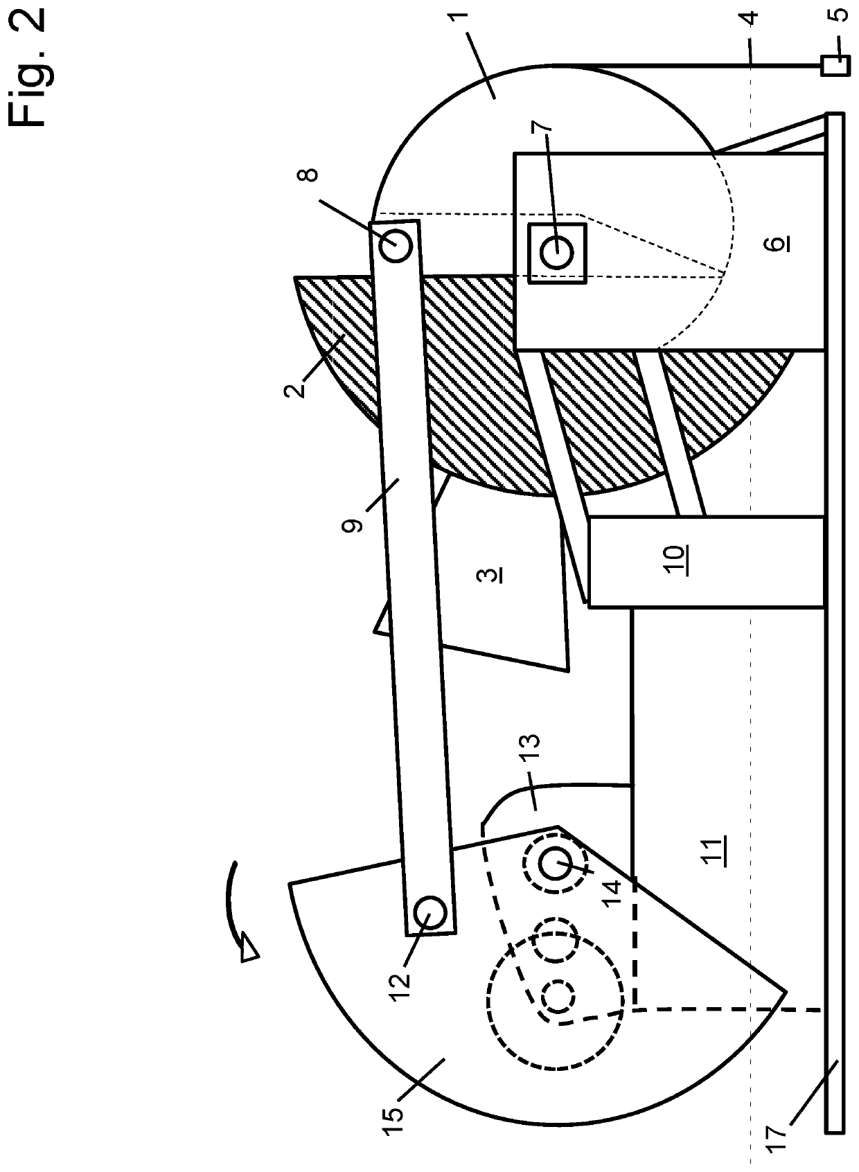 Oscillating head with contiguous counterweight