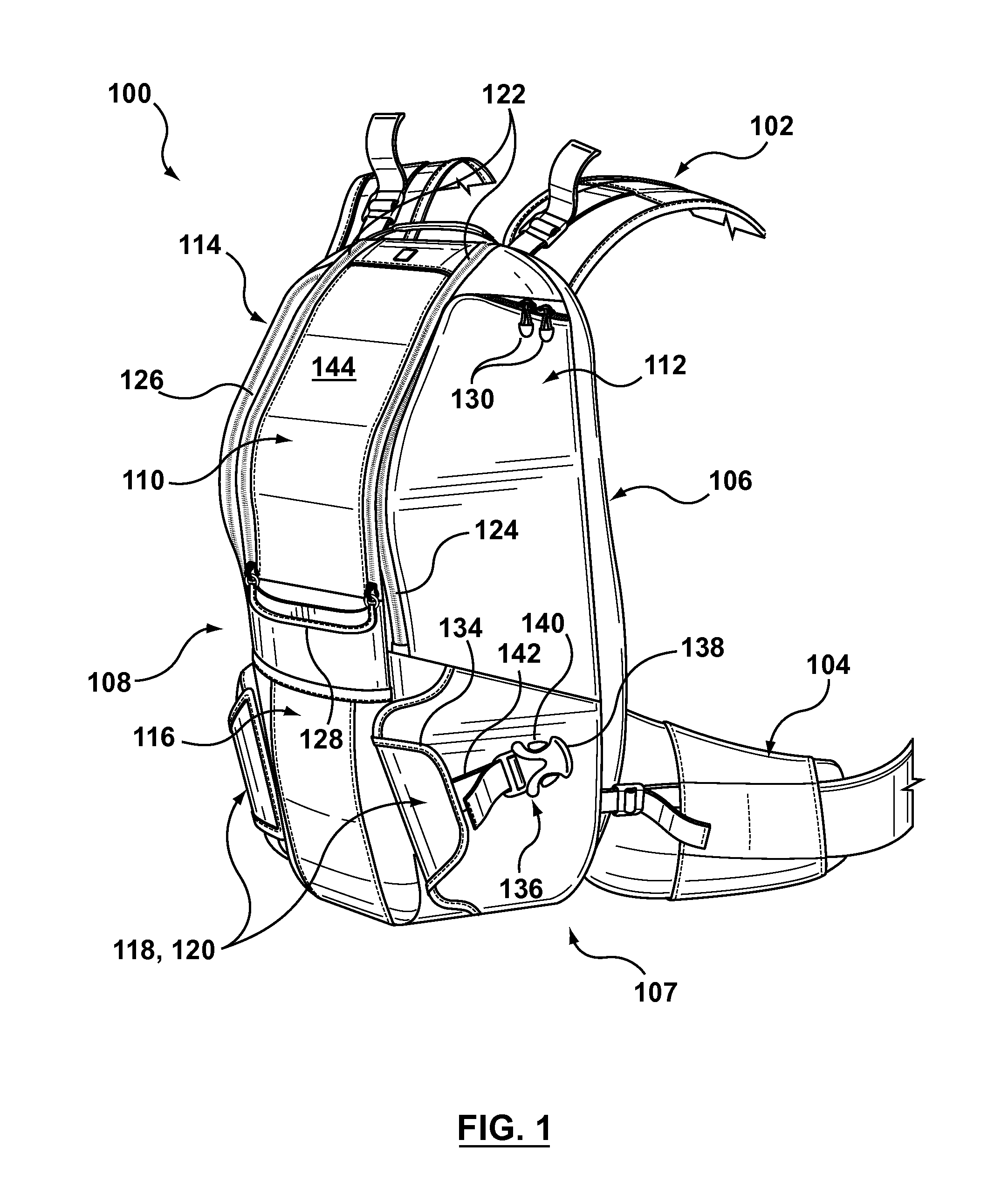 Infield backpack for carrying a spotting scope attached to a tripod