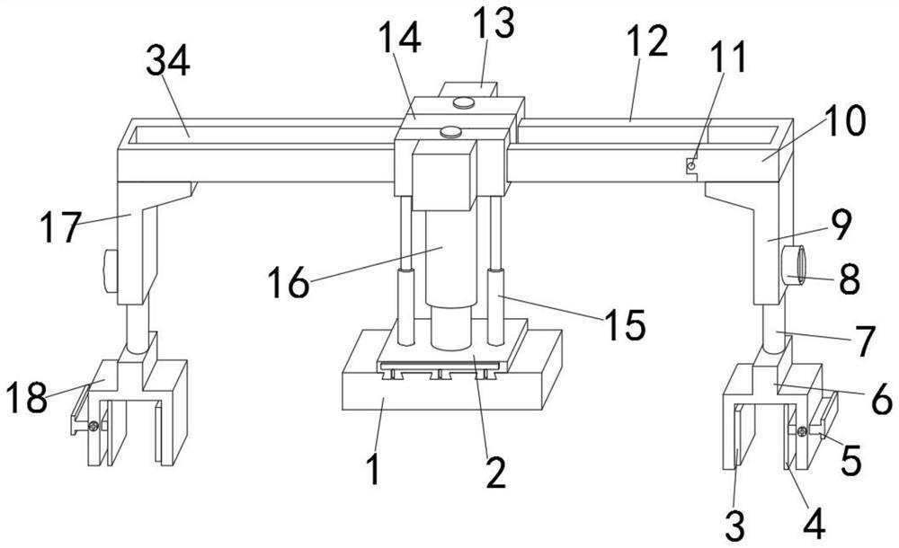 Transmission structure of silver plating and film pressing device for lead frame and working method of transmission structure