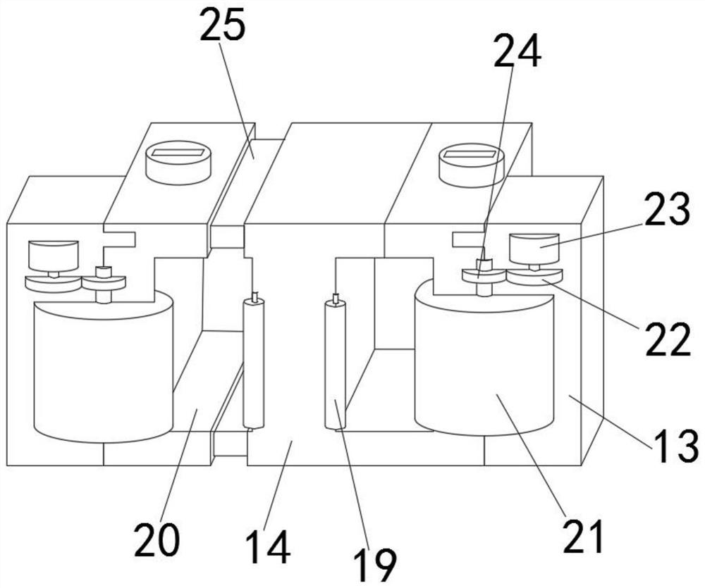 Transmission structure of silver plating and film pressing device for lead frame and working method of transmission structure