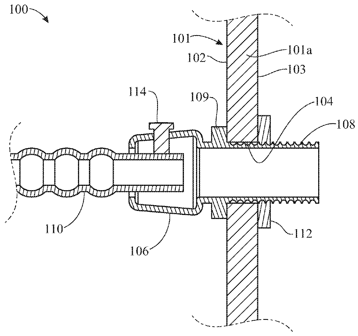 Installation for extending an electrical wiring into a junction box