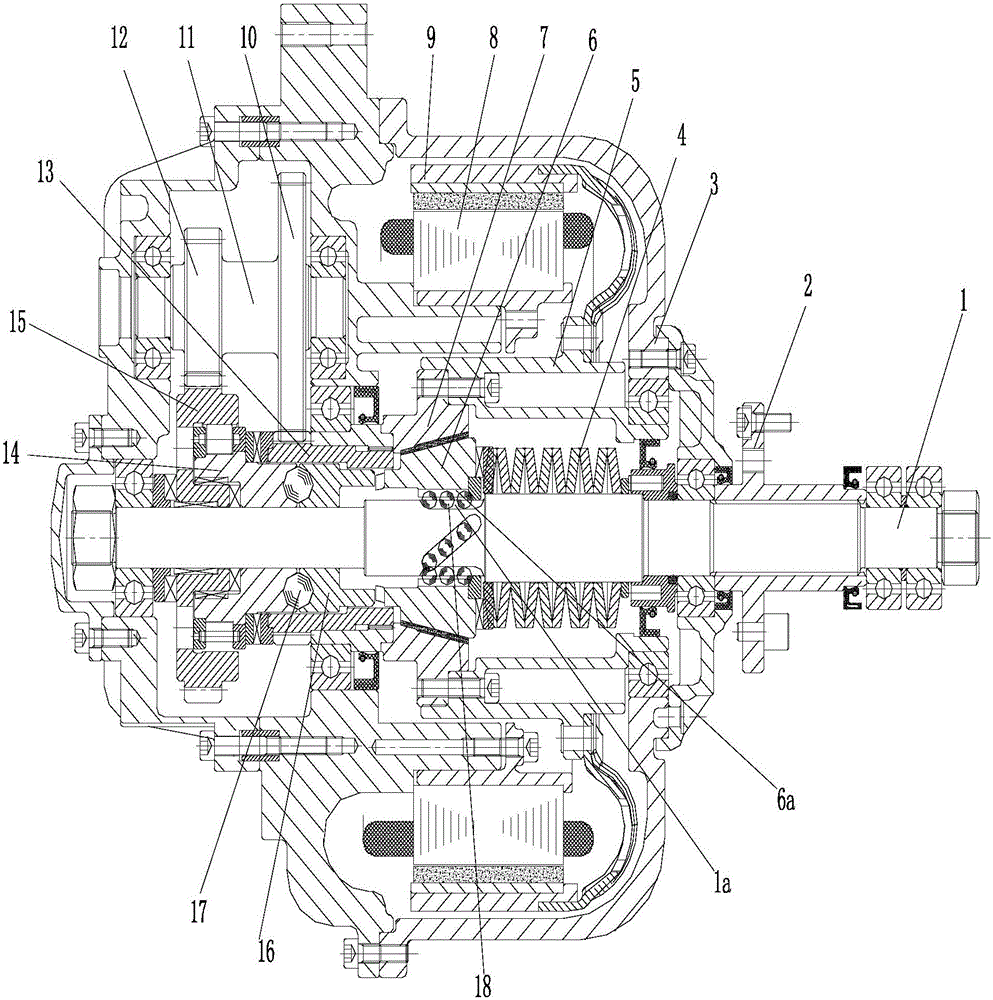 External rotor motor cyrtoconic swing type self-adaption automatic variable speed drive assembly of electric motor car