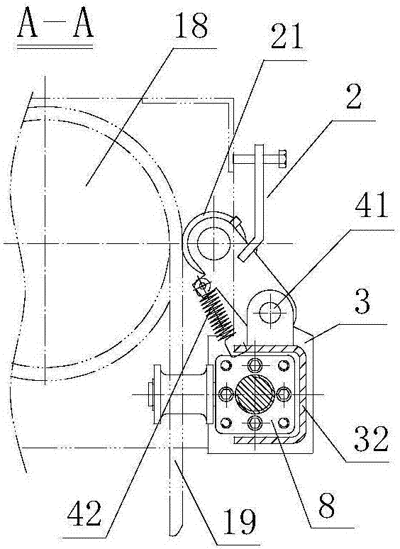 Rope guide with rope pressing device and threaded guide mechanism