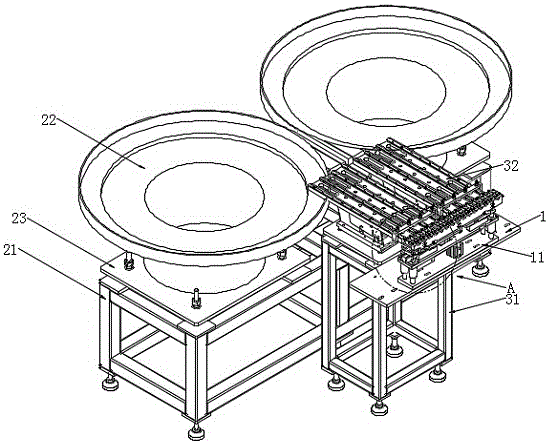 Staggered discharge device of needle beds of safety intravenous needles