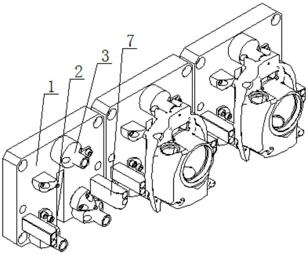 Positioning and clamping equipment having air detection function, arranged on four-axis machine tool and used for compressor cylinder finish machining