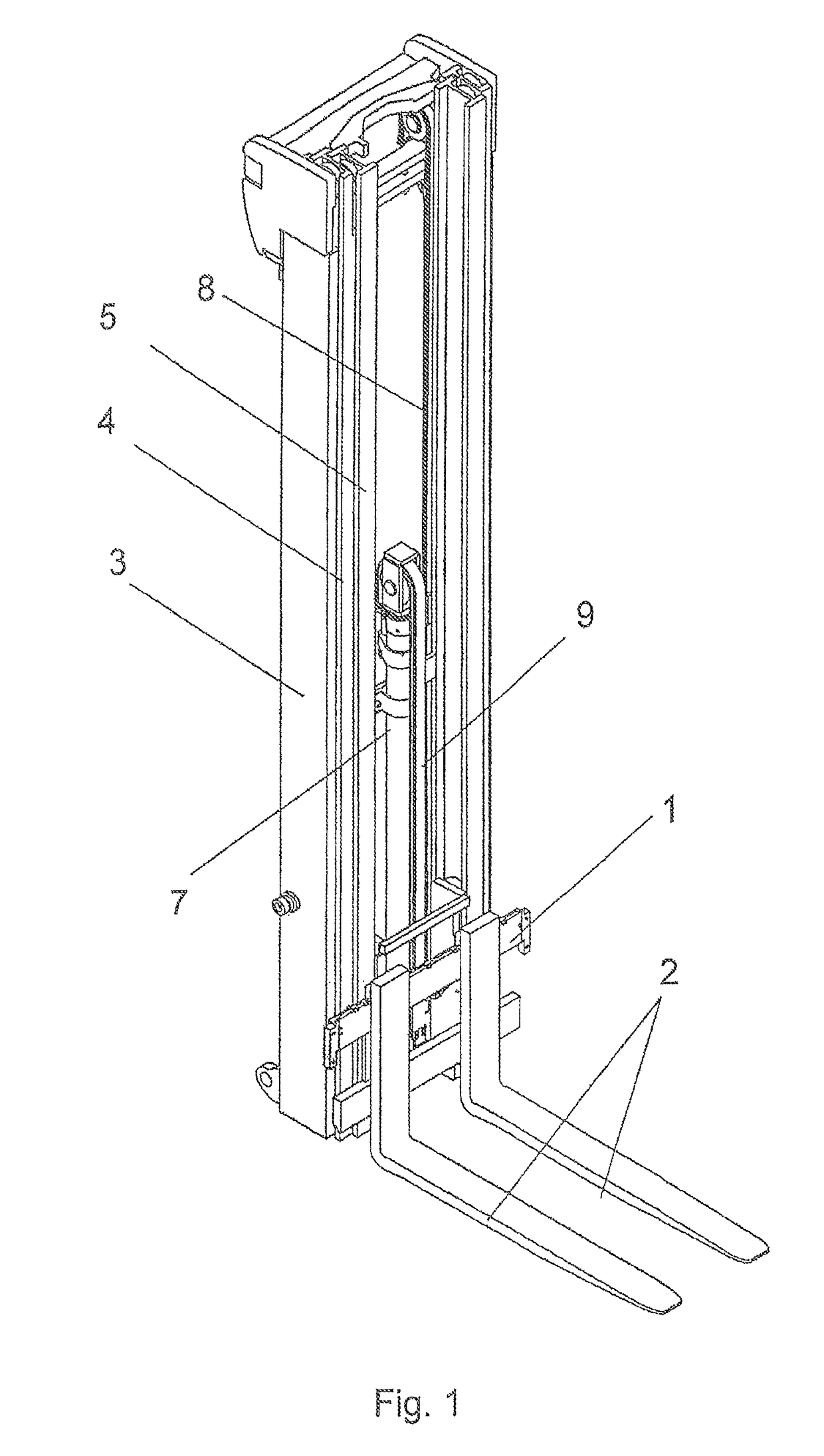 Lifting assembly for a lift truck, and lift truck