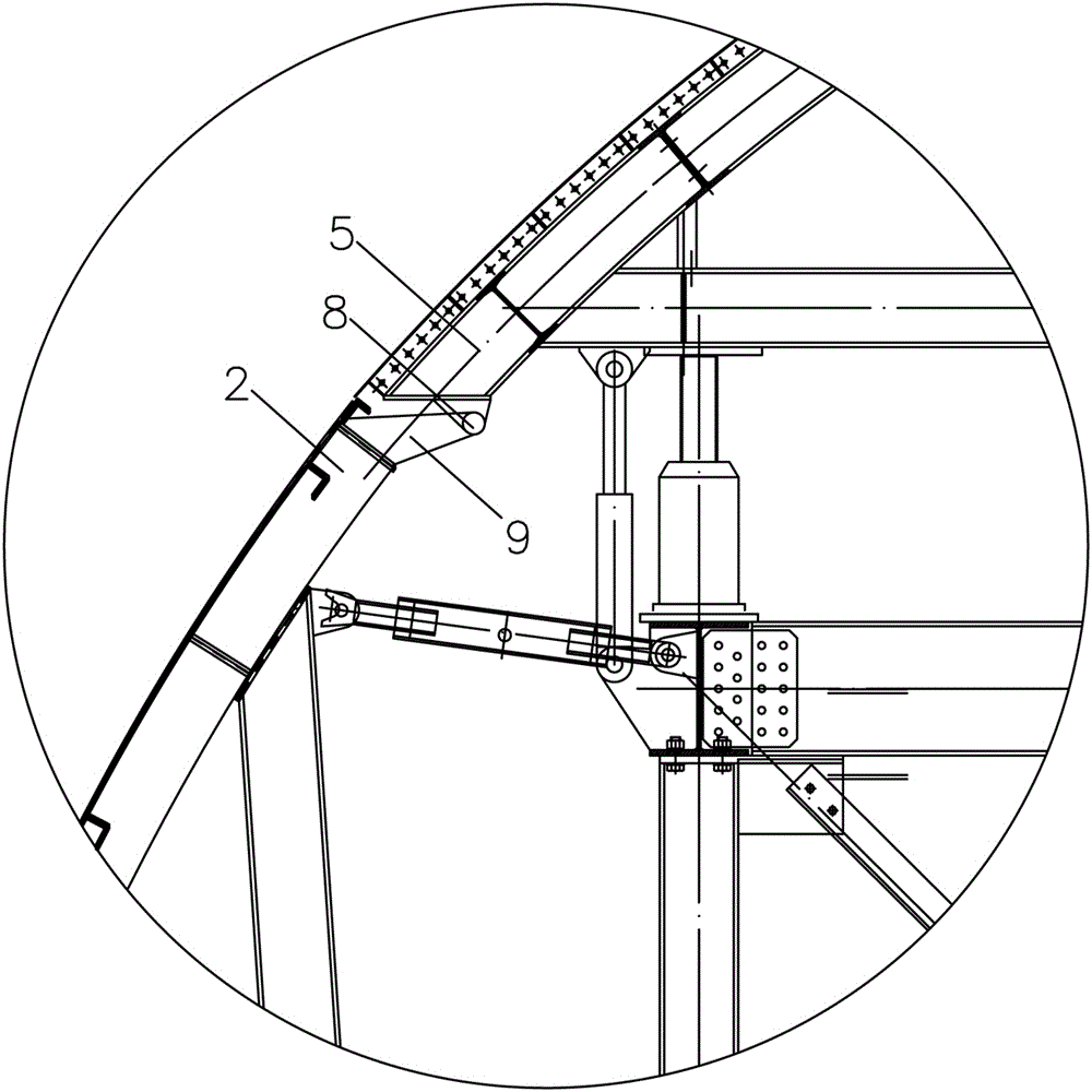 Anti-interference device and method for demoulding and anti-interference of steel mold trolley with three-dimensional space curved surface