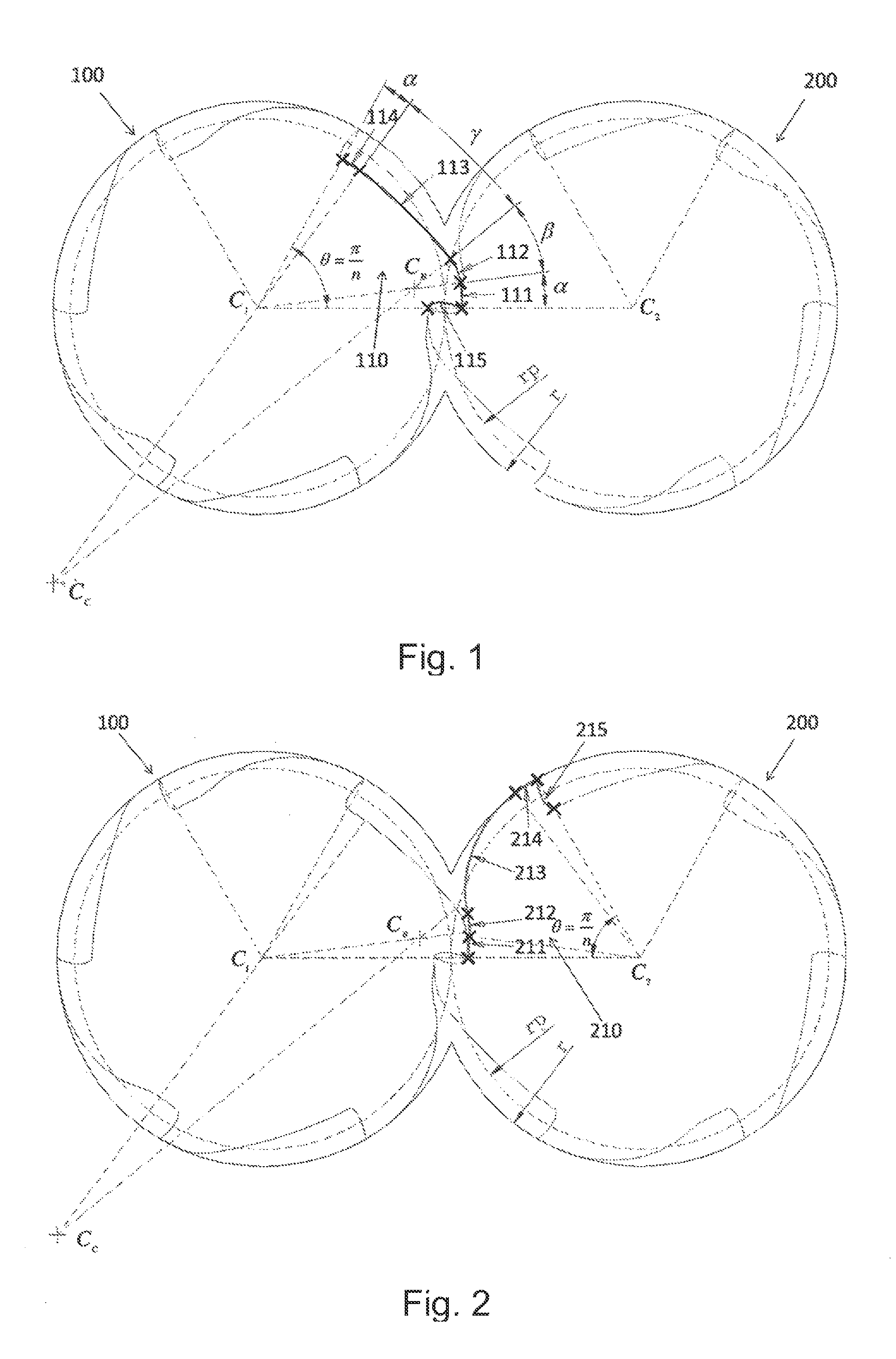 Device of a pair of claw-type rotors having same profiles