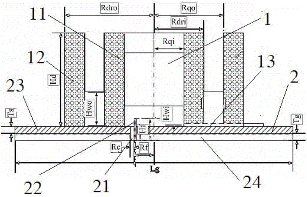 Liquid mixing chamber type regulable antenna