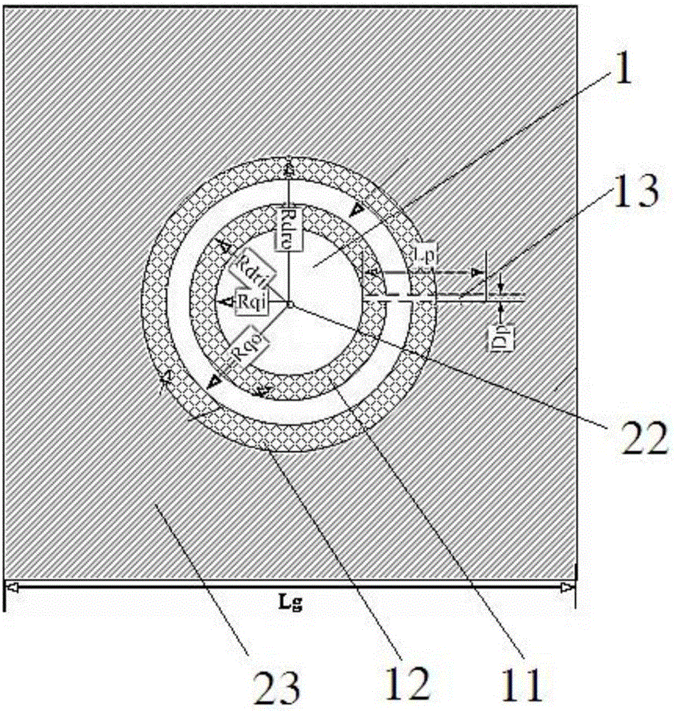 Liquid mixing chamber type regulable antenna