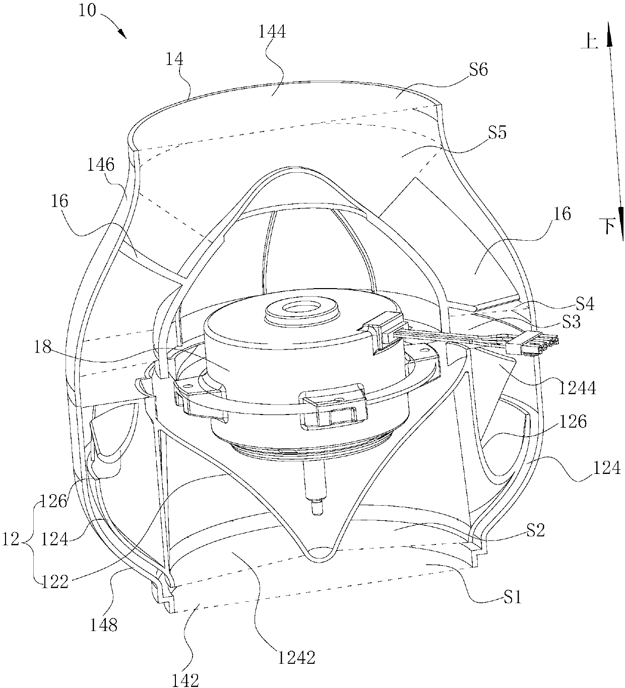 Fan device and flue gas turbine