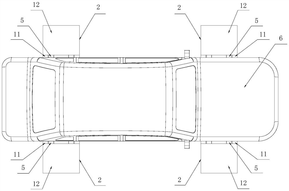 Self-tracing lifting device for battery replacement of electric vehicle