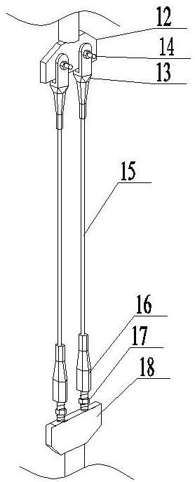 A suspension rod replacement structure and replacement method of a reinforced concrete under-supported arch bridge