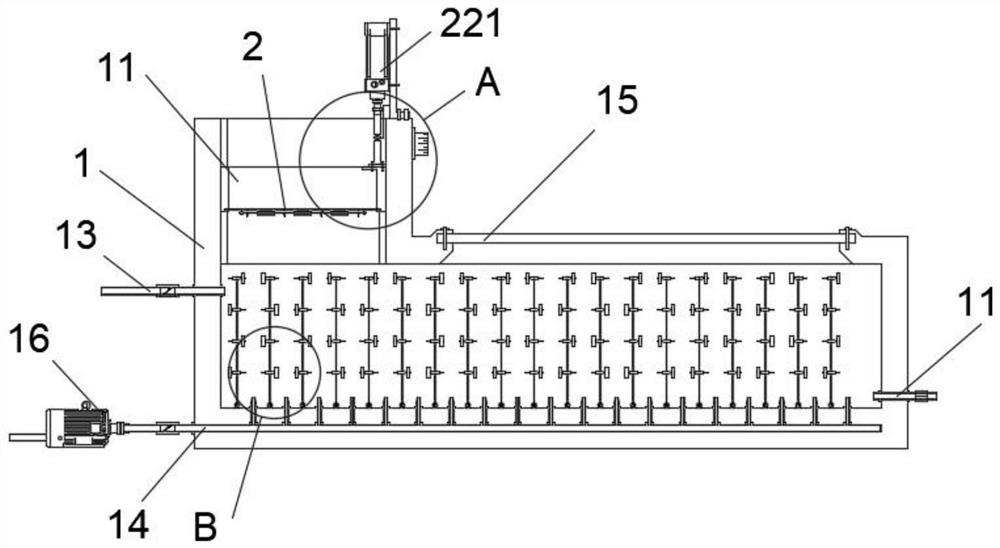 Ozone gas uniform anti-blocking sewage treatment tank